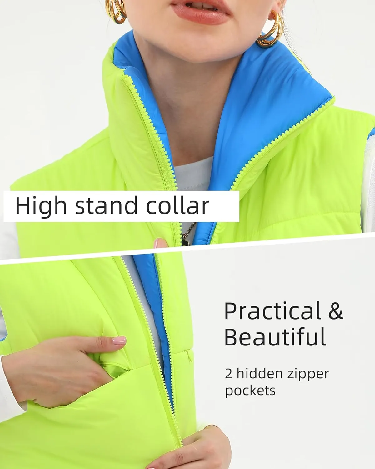 Argstar Women's Vest, Quilted Lightweight Zip Pockets Padded Gilet (XS-2XL)
