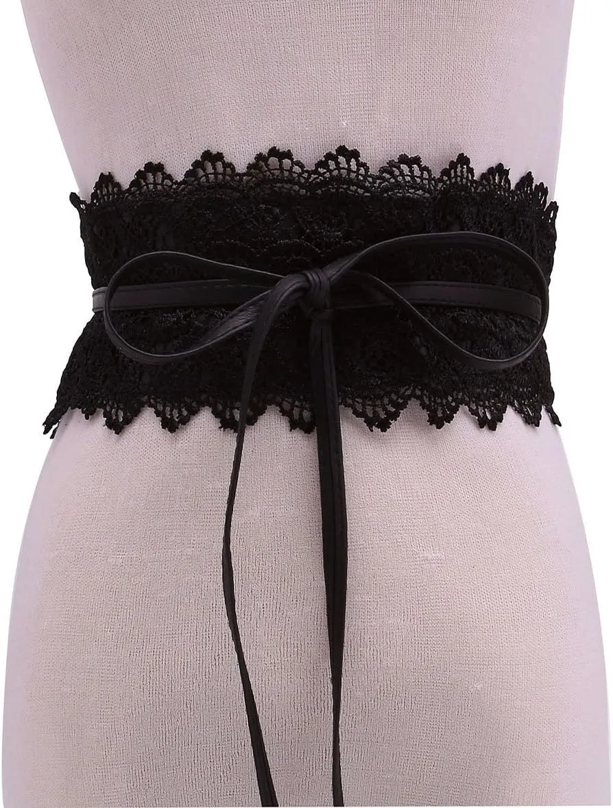 Ayliss Women Soft PU Leather Obi Belt Self Tie Wrap Cinch Belt Fashion Bowknot Waistband Wrap Belt for Dress Jumpsuit
