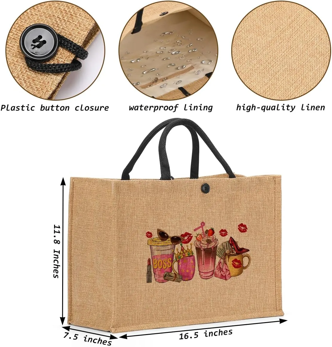 Canvas Tote Bag, Christmas Mothers Day Birthday Gifts for Female Woman