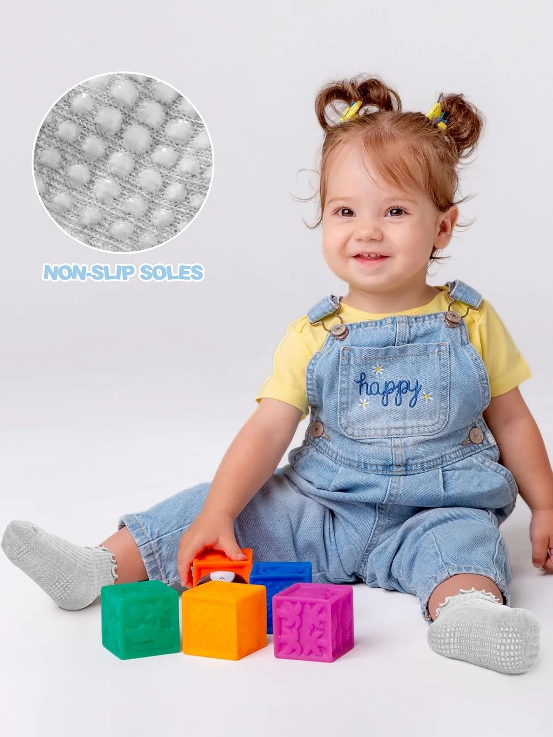 Cooraby 6 Pairs Toddler Anti Slip Non Skid Socks Baby Little Girls Frilly Ruffle Socks Cute Cotton Dress Sock 6M-6Y