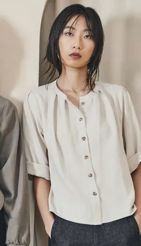 Darcy Button-Up Shirt in Chalk