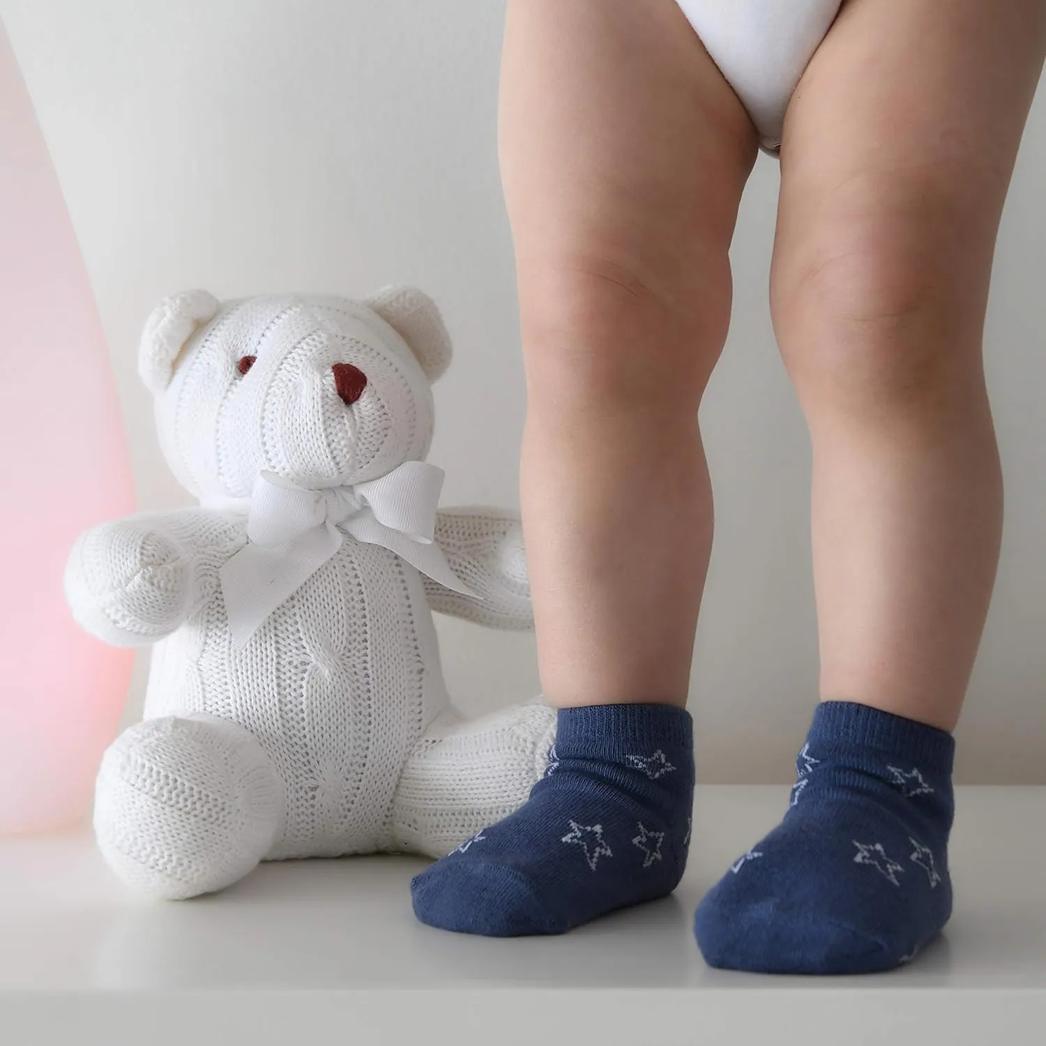 Debra Weitzner Toddler Socks With Grips - 12 Pack Ankle Cotton Grip Socks for Baby Boys Girls Infant's and Kids 6-M - 5 years