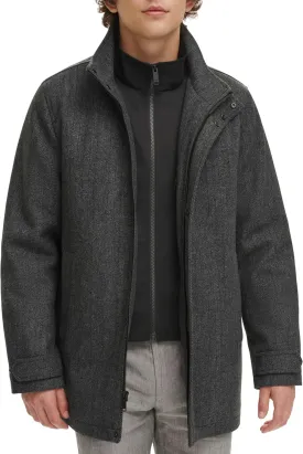 Dockers Men's Wool Melton Two Pocket Full Length Duffle Coat