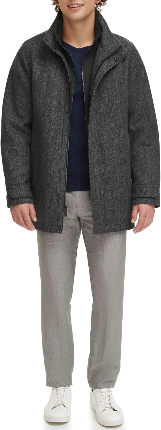 Dockers Men's Wool Melton Two Pocket Full Length Duffle Coat