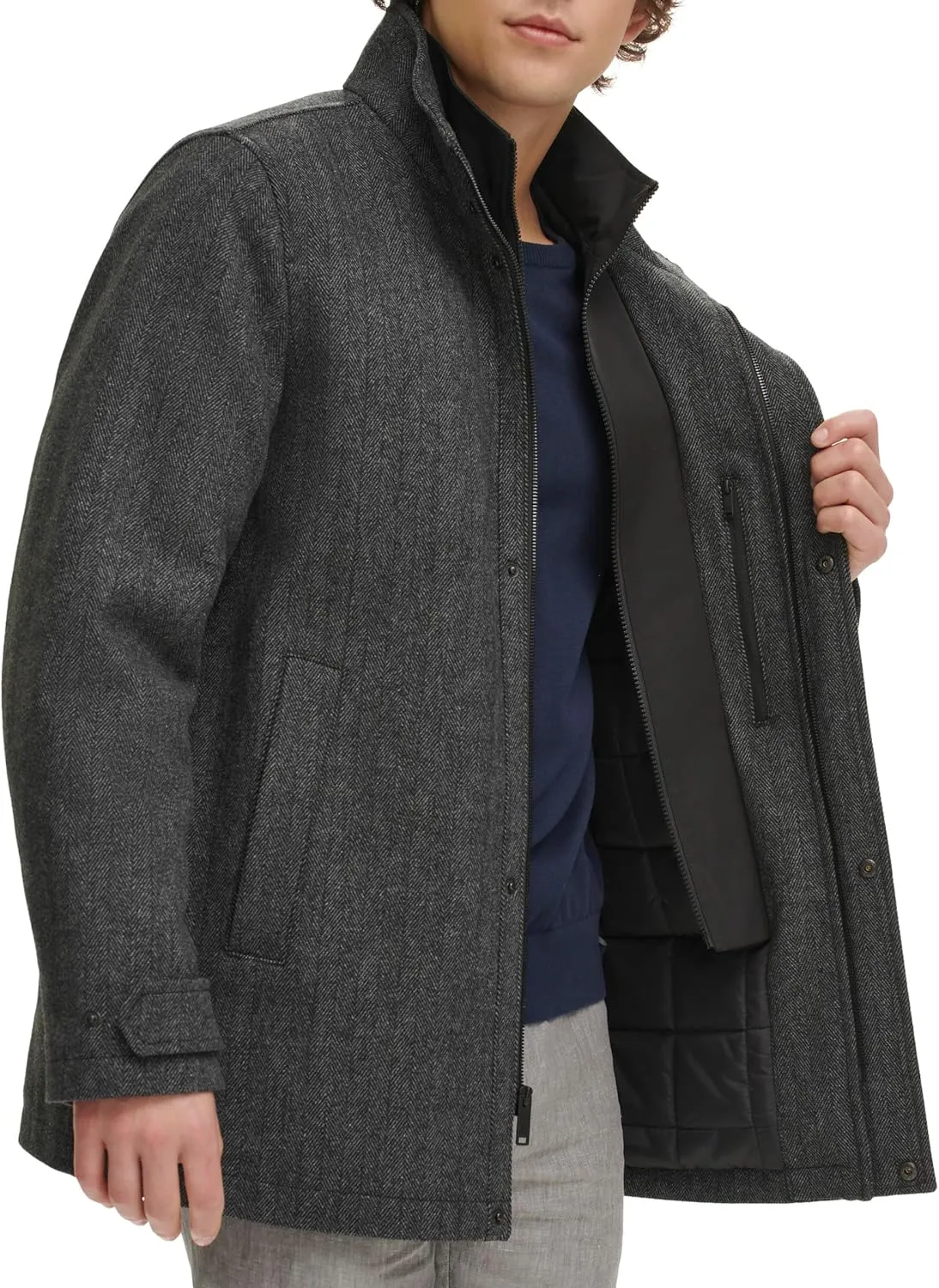 Dockers Men's Wool Melton Two Pocket Full Length Duffle Coat