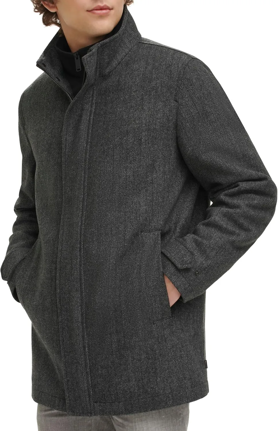 Dockers Men's Wool Melton Two Pocket Full Length Duffle Coat