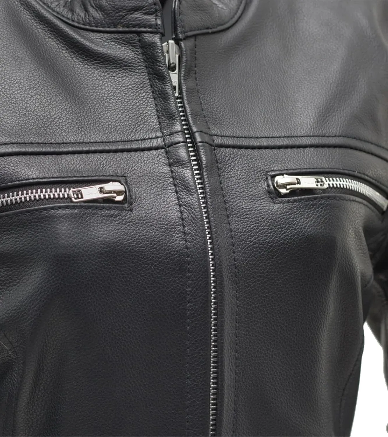 First Mfg Co - Roxy - Women's Motorcycle Biker Riding Black Leather Jacket
