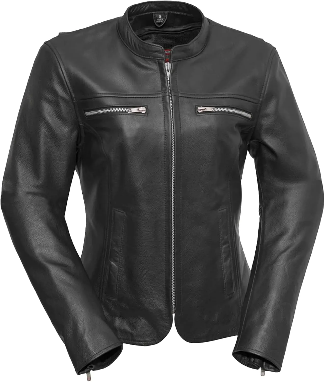 First Mfg Co - Roxy - Women's Motorcycle Biker Riding Black Leather Jacket