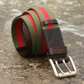 Green and Red Canvas Belt