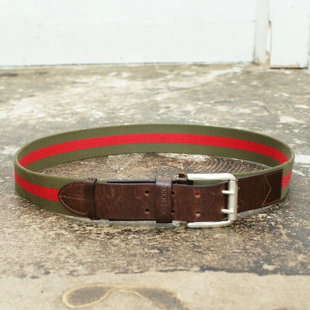 Green and Red Canvas Belt