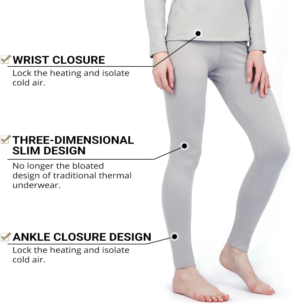 HEROBIKER Thermal Underwear Women Ultra-Soft Set Base Layer Top & Bottom Long Johns with Fleece Lined Winter Warm