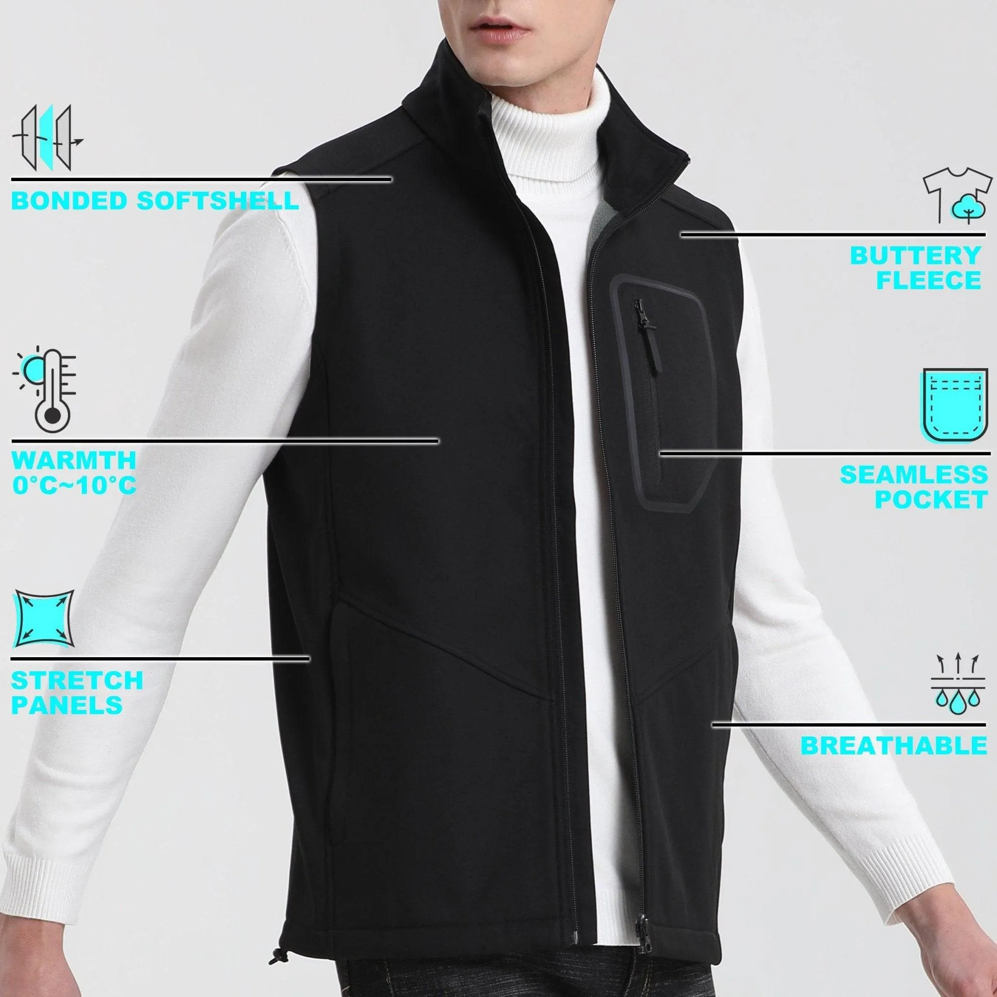 ISUSI iT Softshell Vest, Fleece Lined Windproof