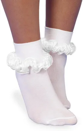 Jefferies Socks Baby Girls' Seamless Tutu Ruffle Lace Turn Cuff Socks 1 Pair Pack