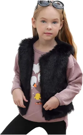 Kids Baby Girls Winter Warm Faux Fur Fleece Coat Jacket Warm Outwear Thicken Pocket Baby Girl Clothes Outfit