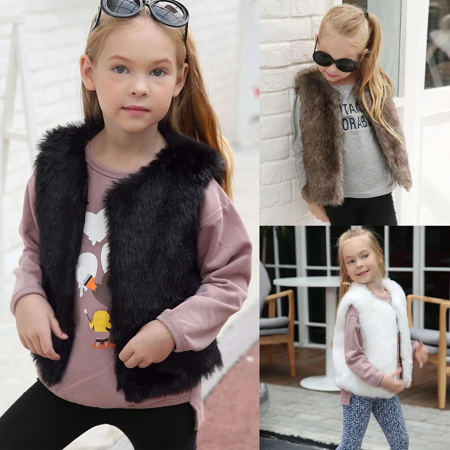 Kids Baby Girls Winter Warm Faux Fur Fleece Coat Jacket Warm Outwear Thicken Pocket Baby Girl Clothes Outfit