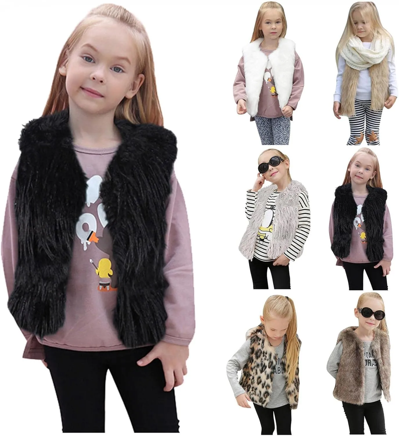 Kids Baby Girls Winter Warm Faux Fur Fleece Coat Jacket Warm Outwear Thicken Pocket Baby Girl Clothes Outfit
