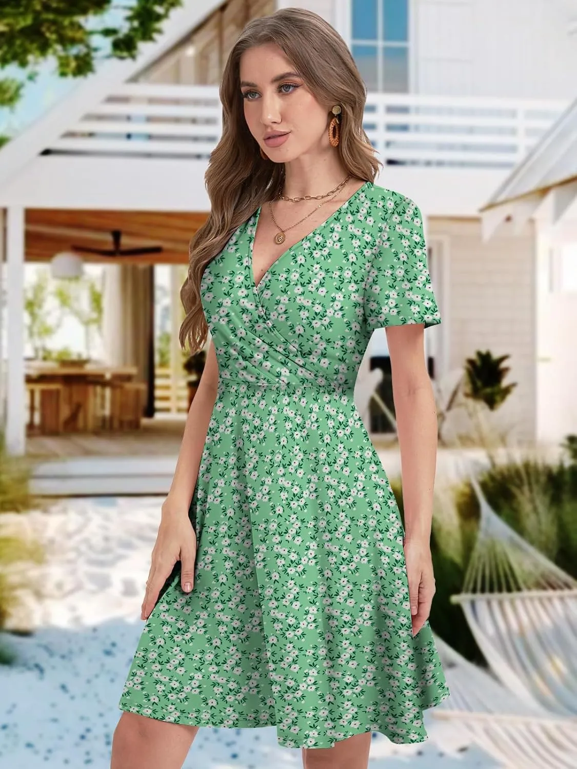 MixShe Summer Dresses for Women 2025 Floral Sundresses Elegant Classy Fashion Casual Outfit Plus Size