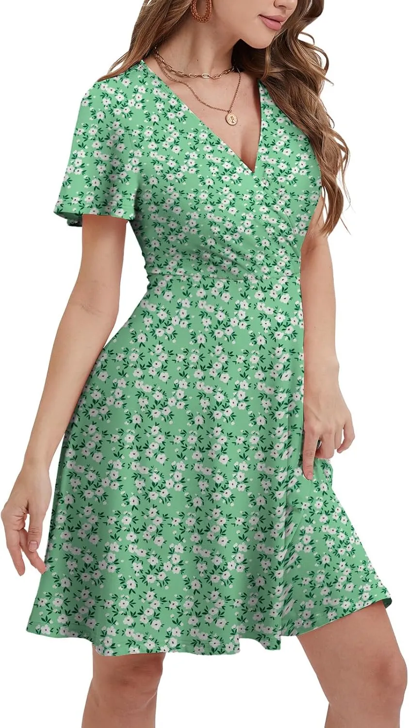 MixShe Summer Dresses for Women 2025 Floral Sundresses Elegant Classy Fashion Casual Outfit Plus Size