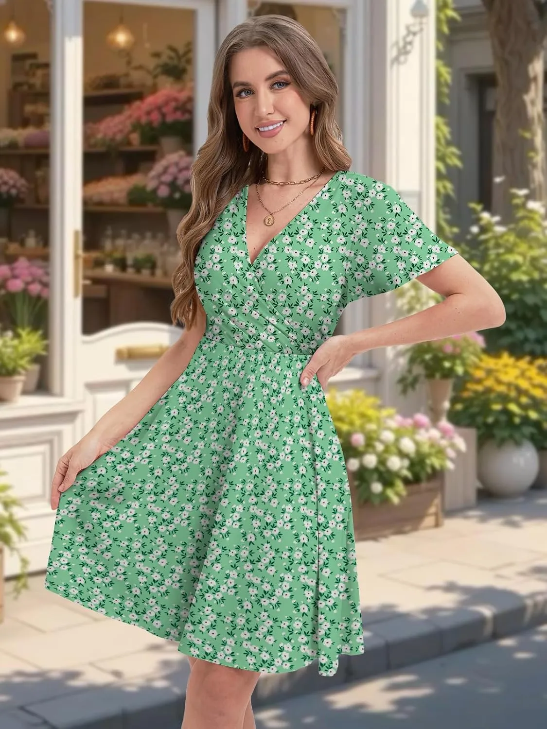 MixShe Summer Dresses for Women 2025 Floral Sundresses Elegant Classy Fashion Casual Outfit Plus Size