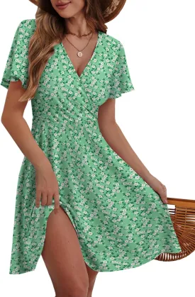 MixShe Summer Dresses for Women 2025 Floral Sundresses Elegant Classy Fashion Casual Outfit Plus Size