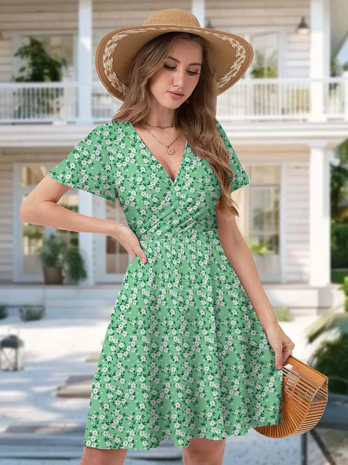 MixShe Summer Dresses for Women 2025 Floral Sundresses Elegant Classy Fashion Casual Outfit Plus Size
