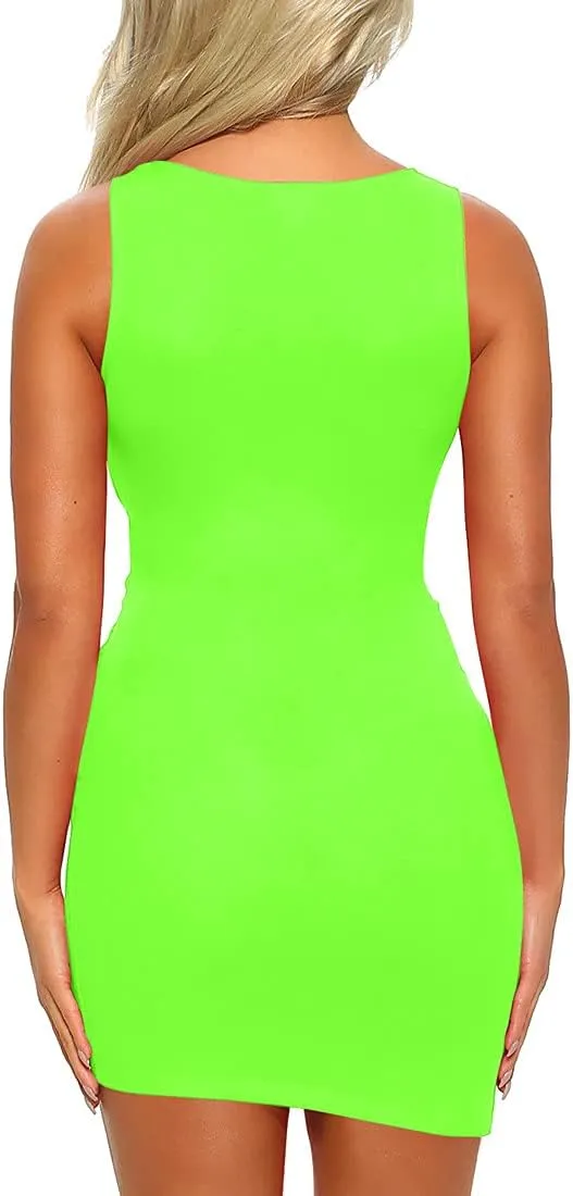 Mizoci Women's Casual Sleeveless Ruched Cocktail Party Dresses Bodycon Mini Sexy Club Dress