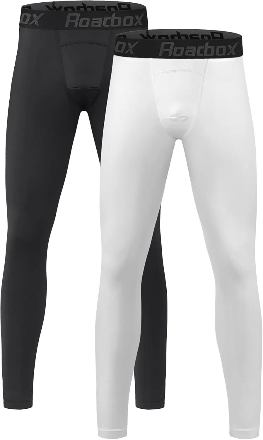 Roadbox 2 Pack Boys Compression Pants Base Layer Underwear Youth Quick Dry Spandex Tights Leggings for Running Football
