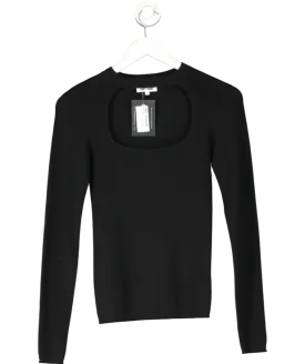 Soft Goat Black Cashmere Cut Out Top UK S