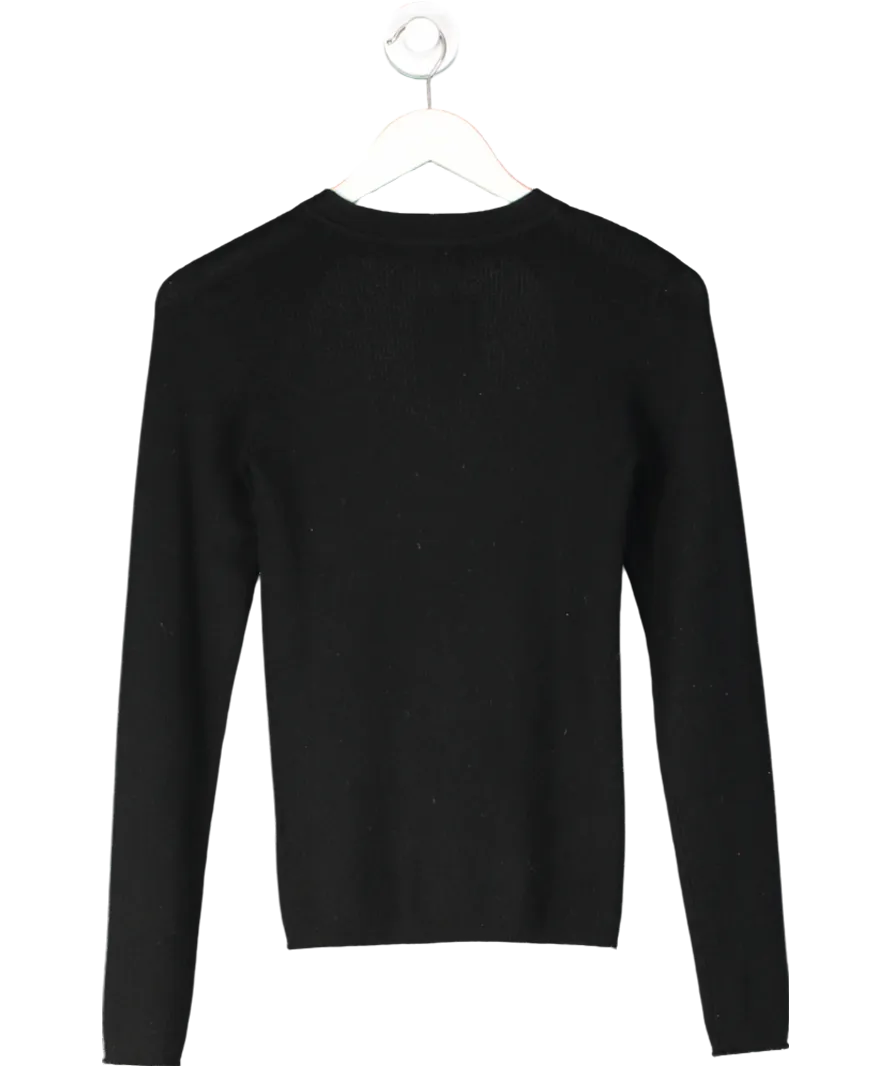 Soft Goat Black Cashmere Cut Out Top UK S