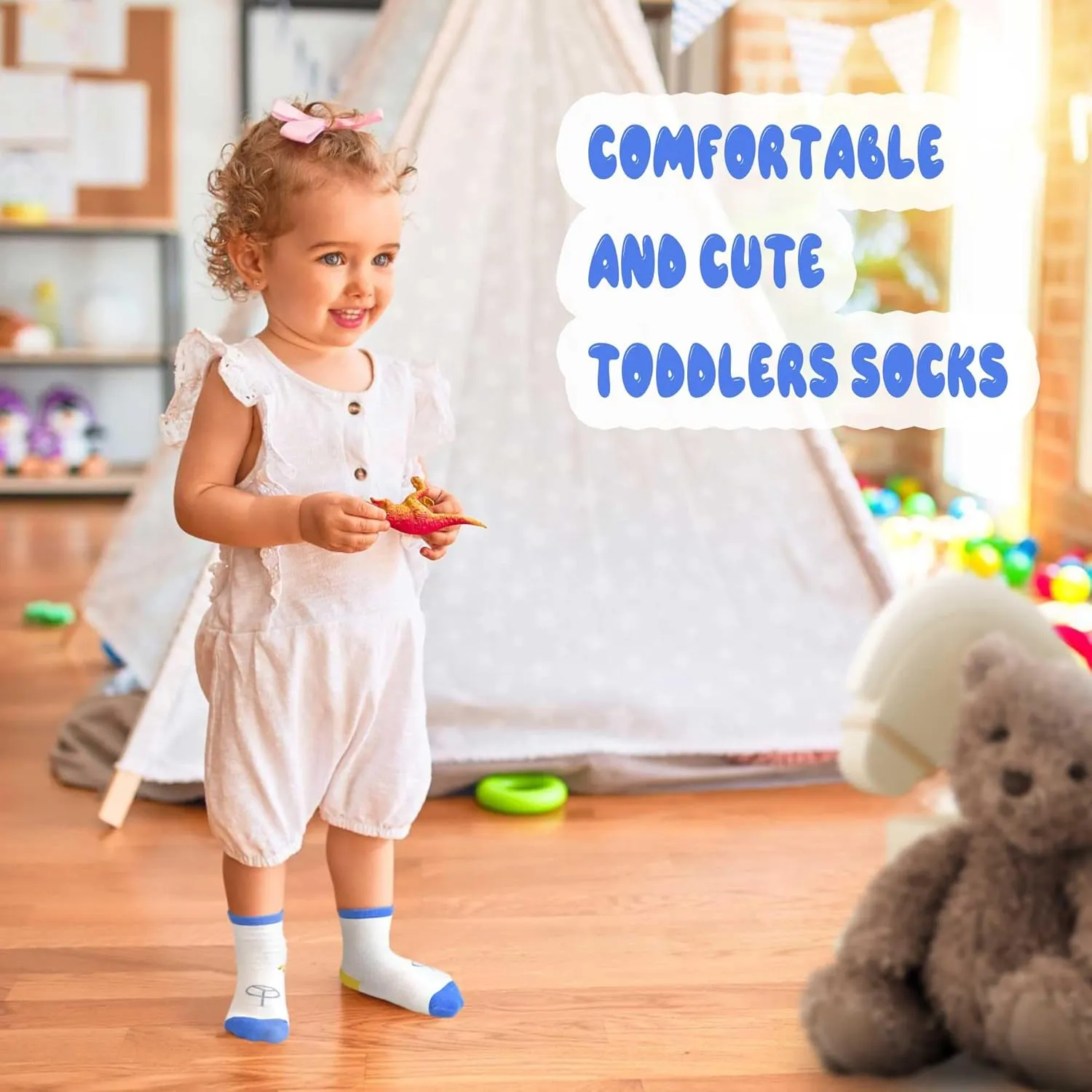 Tphon Toddler Baby Non Slip Socks Infant Anti Skid Socks with Grips 12 Pairs Crew Sock for 0-7 Years Kids Boys Girls