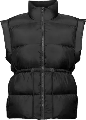 VAOYIU Womens Puffer Vest Adjustable Drawstring Waist Lightweight Quilted Zip Up Vest with Pockets