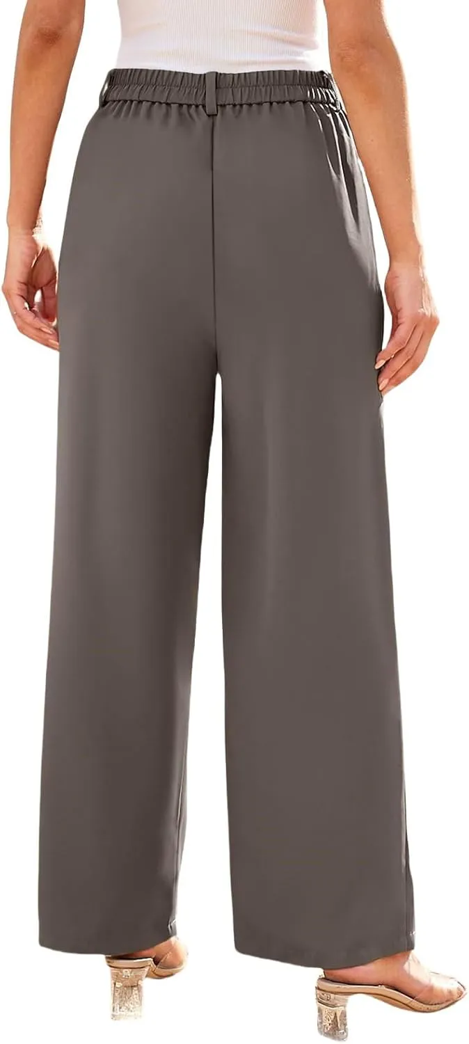 Wide Leg Dress Pants for Women Business Casual Work Trousers Long Straight Suit Pants High Waisted Slacks