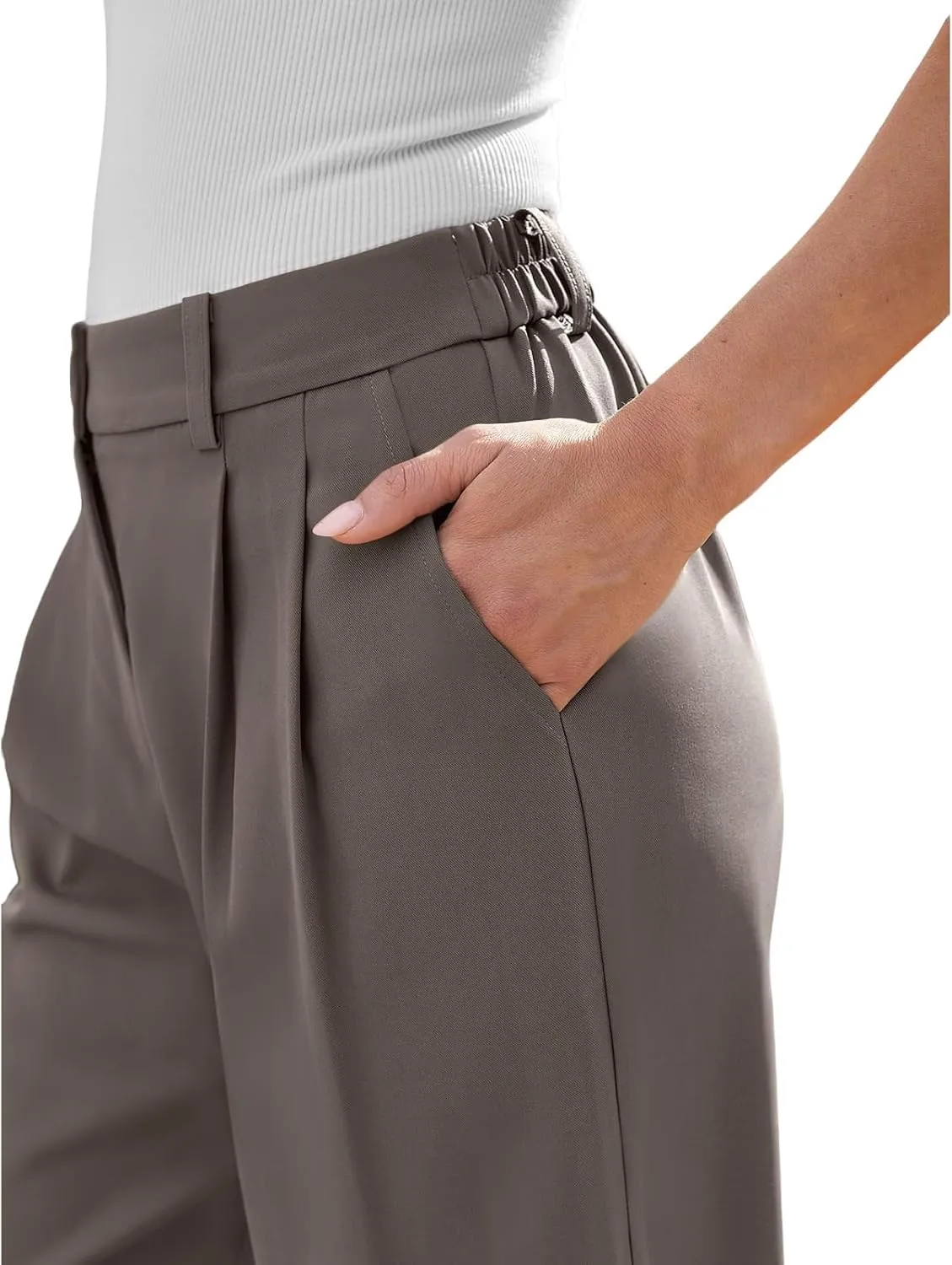Wide Leg Dress Pants for Women Business Casual Work Trousers Long Straight Suit Pants High Waisted Slacks