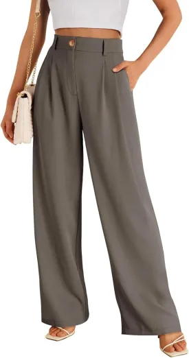 Wide Leg Dress Pants for Women Business Casual Work Trousers Long Straight Suit Pants High Waisted Slacks