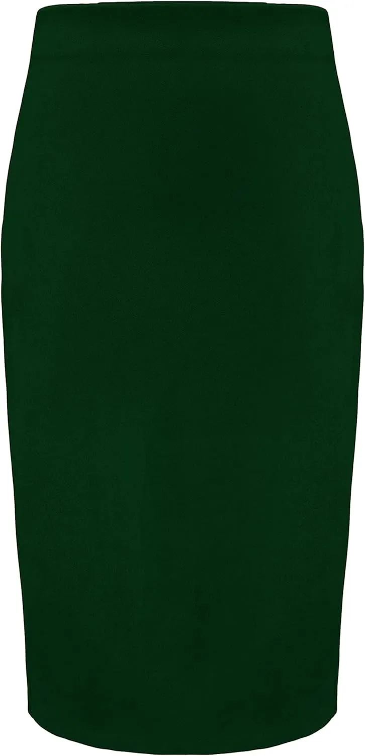 Women's Faux Suede Back Split Hip Packaged Skirt Midi Pencil Skirt