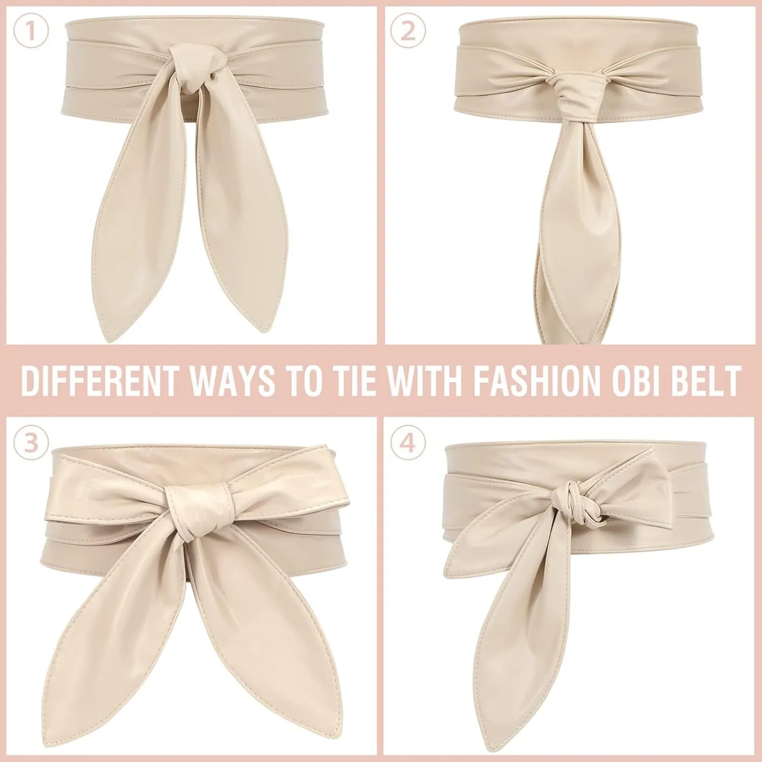 Womens Obi Belt Fashion Leather Wrap Wide Cinch Belt Corset Tie Waistband for Dress